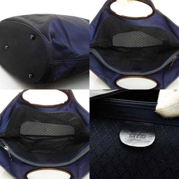 Auth Gucci Hand Bag Navy Blue Nylon #8276G52 - Picture 13 of 15